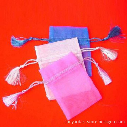 Organza Drawstring Bag with Tassel